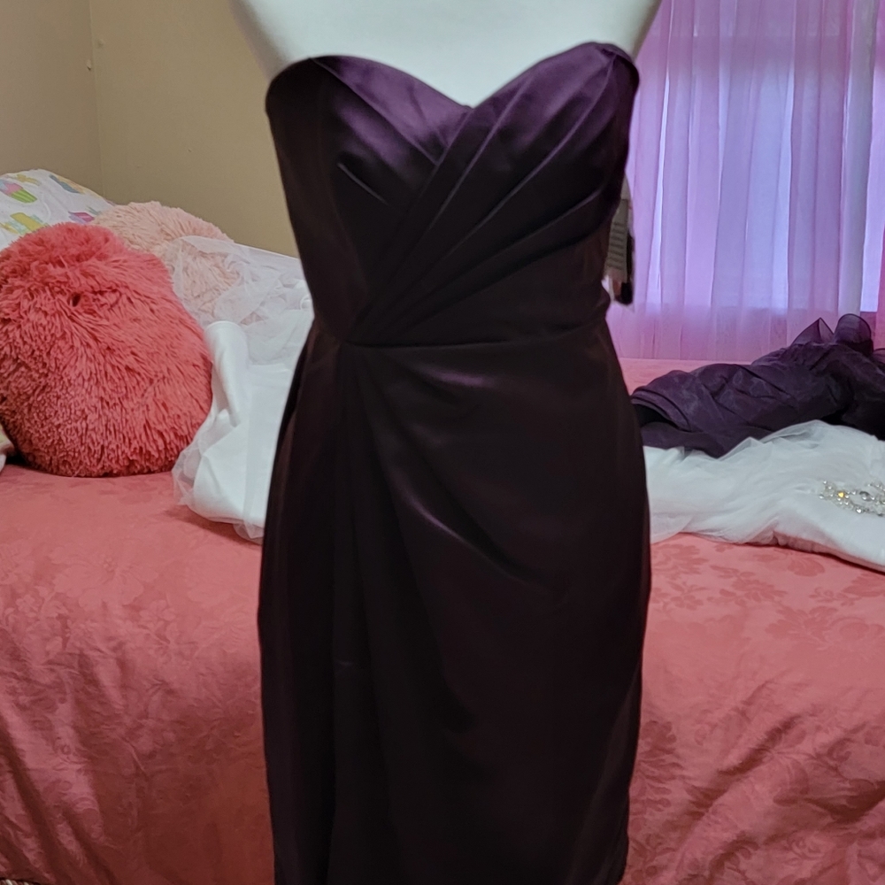Strapless satin dress